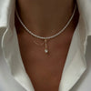 Minimalist Imitation Pearl Tassel Necklace - Image 15