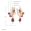 Shiny Zircon Flower Long Drop Earrings For Women Rose Gold Color Ethnic Bridal Wedding Jewelry - Image 2