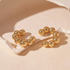 Non-Piercing C-Shaped Clip Earrings with Rounded Bead Accents - Image 7