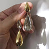 Water Drop Earrings Heavy Metal Water Drop Pendant Asymmetric Earrings Shiny Zircon Sexy Women's Golden Jewelry Christmas Gift - Image 1