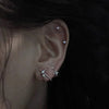 Silver Color Zircon Star Detachable Stud Earrings for Women Punk Jewelry Personality Silver Needle Accessories - Image 1
