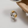Women Stainless Steel Color Blocking Ribbed Twist Hollow Opening Ring Daily Accessory - Image 5