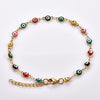 4 mm Turkish Evil Eye Bead Anklet in Multiple Colors and Lengths - Image 2