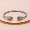 Titanium Steel Charm Ball Open Cuff Bangle For Women No Fade Color Wire Rope Bracelet Female Wrist Ornament Jewelry Gift - Image 3