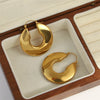 U-Shaped Chunky Hoop Earrings with Geometric Profile - Image 17