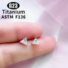 Titanium Triangle Shape Inlay Ear Helix Cartilage Conch Tragus Piercing CZ 16G Earring Hoops Septum Nose Ring Body Jewelry - Image 3