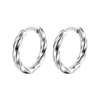 Twisted Small Round Hoop Earrings For Women/Men Stainless Steel Ear Buckle Chic Simple Ear Jewelry - Image 8