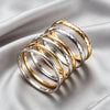 Hammered Textured Stainless Steel Bangle for Women Silver/Gold Color Openable Cuff Bracelet Wristband Minimalist Metal Jewelry - Image 4