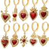 Chrismas Cute Heart Earrings for Women Gold Color Piercing Ear Rings Jewelry Excellent Quality - Image 1