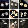 Flower Hanging Earrings for Women Pink White Color Translucent Petals Crystal Imitation Pearl Female Dangle Earrings - Image 1