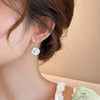Elegant White Flower Pendant Dangle Earring Korean Jewelry Party Girl's Sweet Accessories for Woman's Earrings - Image 3