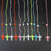 12-Piece Plastic Rosary Bead Necklace Set with Cross Pendants in Multiple Colors - Image 16