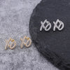 Hip Hop Cubic Zirconia Xo Letter Pendant Earrings Necklace Set for Men and Women Jewelry - Image 1