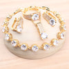 Silver Bridal Jewelry Sets For Women White Zircon Gold Color Wedding Necklace Pendant Stones Earrings Rings Bracelets Set - Image 1