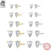 Orsa Jewels Cubic Zirconia Stud Earrings Silver Shiny CZ Daily Zirconia Stud Earrings - Image 1