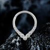 Teardrop Cubic Zirconia Hinged Septum Hoop with 16G Gauge - Image 11