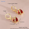 Gold Plated Sacred Heart Drop Earrings For Women Girls Red Cubic Zircon Earring Banquet Party Jewelry 1Pair - Image 9