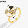 Cute Happy Cat Fidget Spinner Rings Rotate Freely for Women Metal Copper Knuckle Ring Wedding Jewelry - Image 18