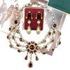 Vintage accessories Rhinestone gemstone set with Pearl Drop drop temperament everything necklace earrings - Image 5