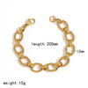Gold Plated Stainless Steel Oval Chain Bracelet Chunky Statement Bangle for Women Men Stackable Jewelry - Image 8