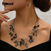 Colorful Shell Crystal Necklaces Earrings Set For Women Multilayer Choker Necklace Women Crystal Earring Jewelry Sets - Image 1