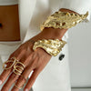 Ingemark Gold Color Metal Leaves Cuff Bangles for WomenExaggerated Punk Geometric Wrap Bangle Party Grunge Men Jewelry - Image 1