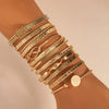 Multilayer Open Bangle Set 12 Pieces in Gold-Tone - Image 7