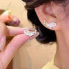 Flower Leaves Stud Earrings For Women Girls Korean Rhinestone Crystal Stud Earrings For Party Banquet Jewelry Gift - Image 5