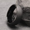 Black Tungsten Carbide Men's Ring 8mm Brushed and Polished Men's Wedding Band Stylish and comfortable for daily wear - Image 5
