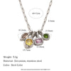 Colorful CZ Hammer Paperclip Chain Necklace Gold Plated 316L Stainless Steel Choker Elegant Women Jewelry - Image 9