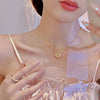 Korean Sweet Heart Shaped Necklace For Women Crystal Zircon Pendant Clavicle Chain Elegant Romantic Party Gift Jewelry - Image 7