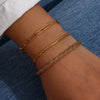 Stainless Steel Melsh Rope Paper Clip Link Figaro Waterwave Chain Gold Plated Bracelets Set Jewelry - Image 2