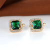 Square Stone Green Zircon Hoop Earrings Cute Female Crystal Birthstone Earrings Boho Gold Color Small Earrings For Women Jewelry - Image 5