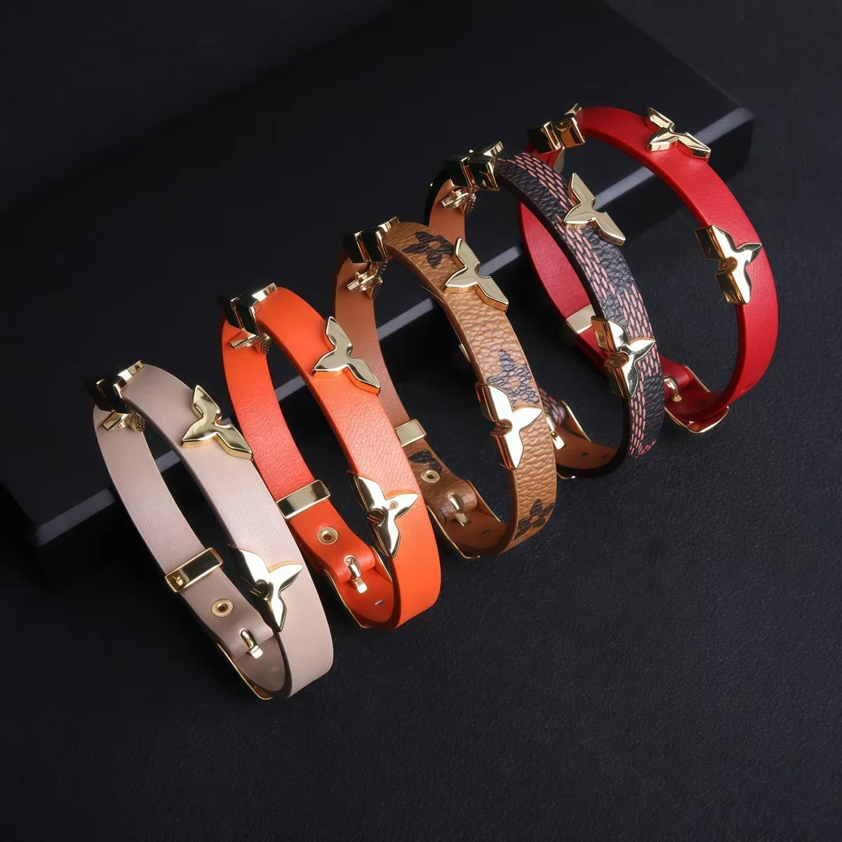 1. Women Multicolor Striped Slim Bangle Thin Cuff Bracelet With Smooth Glossy Surface Elegant Wrist Ornament For Dating Evening - Image 1