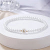 A-Z Initial Letter Bracelet for Women White Beads Round Pendant Elastic Bracelets Jewelry Mother of Pearl Charm - Image 26