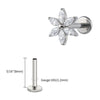 Titanium 16G Marquise Flower CZ Labret Stud Helix Conch Cartilage Tragus Flat Back Piercing Body jewelry - Image 8