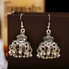 Retro Ethnic Silver Color Turkish Jhumka Earrings For Women Pearl Tassel Classic Carved Indian Earrings Jewelry - Image 8