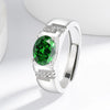 Silver Men's CZ Ring, Adjustable Oval Gemstone Band, Jewelry for Men, Daily Wear Business Gift - Image 5