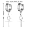 1Pair Punk Lock Lightning Chain Feather Leaf Stainless Steel Male Woman's Piercing Hoop Earring for Man Jewelry Vintage - Image 13