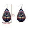 Bohemian Wooden Water Drop Earrings Elegant Rainbow Tree Of Life Willow Tree Teardrop Earring Double Sided Colorful Earrings - Image 6