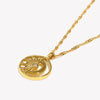 Minimalist Delicate Crystal Filled Hollow Moon and Sun Pendant Gold Plated Stainless Steel Necklaces For Woman - Image 2
