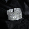 Wedding Bridal Jewelry 1-10 Row Cuff CZ Rhinestone Crystal Stretch Strand Bracelet Bangle - Image 3