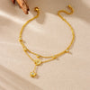 316L Stainless Steel Zircon Inlay Moon Star Combination Long Pendant Anklet Women Golden Plated Foot Chain - Image 4