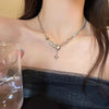 Korean Crystal Opal Moonstone Necklaces for Women Layered Zircon Star Choker Collar Y2K Aesthetic Egirl Necklace Jewelry - Image 2