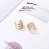 Three Layer C Shape Clip On Earrings For Women Ear Cuffs Without Piercing Fake Cartilage Earings Zirconia Geometric Jewelry - Image 11