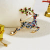 Rinhoo Cute Full Rhinestone Deer Brooches For Women Year Decorative Imitation Pearl Animal Elk Lapel Pins Christmas Jewelry - Image 2
