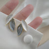 Korean Arrival Metal Fresh Lovely Sweet Grey Leaf Stud Earrings for Women Jewelry Gifts - Image 19