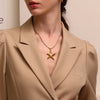 316L Stainless Steel Swirl Starfish Pendant Necklace Gold Plated Neck Jewelry Women's Elegant Gift - Image 4