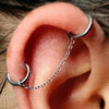 1PC Minimalist Dangle Titanium Cartilage Earrings Stud Chain Septum Clicker Nose Bone Chain Lip Ring Piercing Jewelry - Image 2