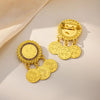 turkish kurdish women brooch gold plated arabic coin totem jewelry pins middle east hajib pin for bridal - Image 3